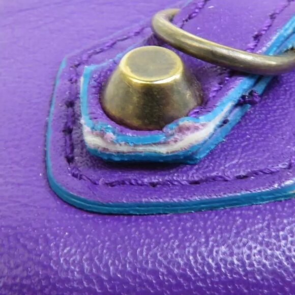 Auth BALENCIAGA Zip Around Long Wallet Purple - Picture 4 of 10